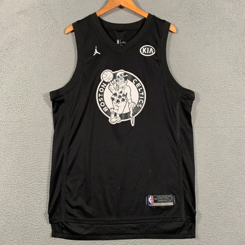 Jordan Boston Celtics Kyrie Irving Jersey Men's 54 XXL 2XL Black 2018 Swingman